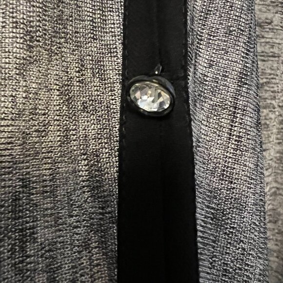 Joseph Ribkoff Silver Metallic Melange Black Tunic Cold Shoulder Sparkle Buttons - Picture 11 of 11